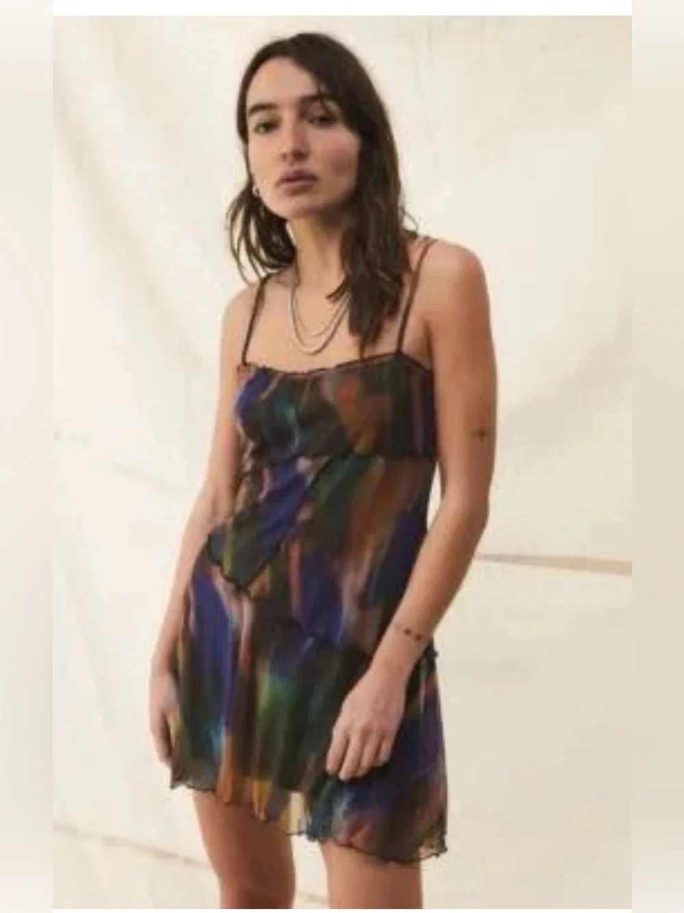 Urban Outfiters Colorful Abstract Print Slip Dress tunic